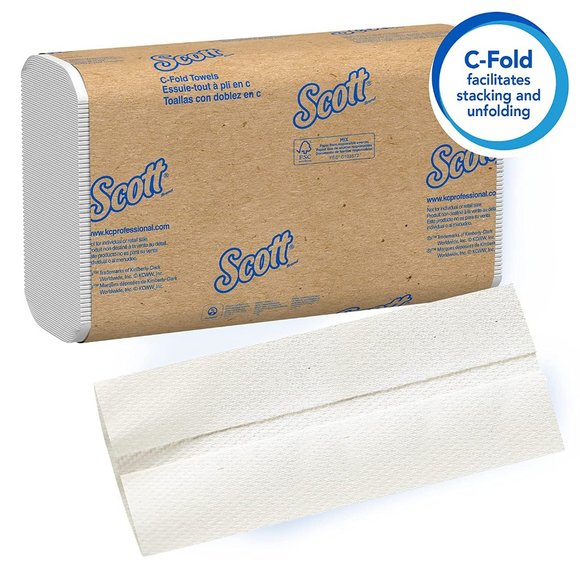 Scott Essential C-Fold Towels, Absorbency Pockets, 10 1/8X13 3/20, white, 200/Pa - Picture 4 of 6
